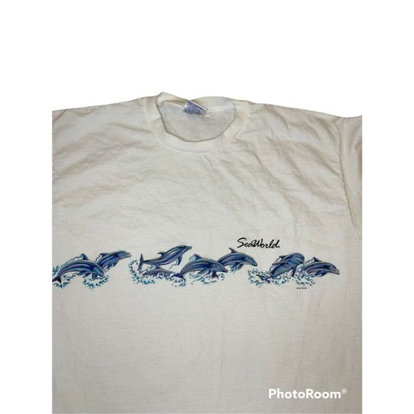 Vintage Sea World Dolphins T Shirt Size XL Nature Sea Animals - Picture 2 of 6